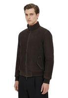 giacca in pelle mod. monet dk rev - marrone/verde - 10Decimi