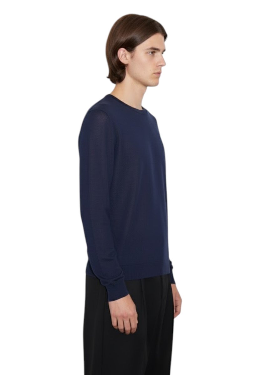 girocollo basico rasato calato - 248 blu - 10Decimi