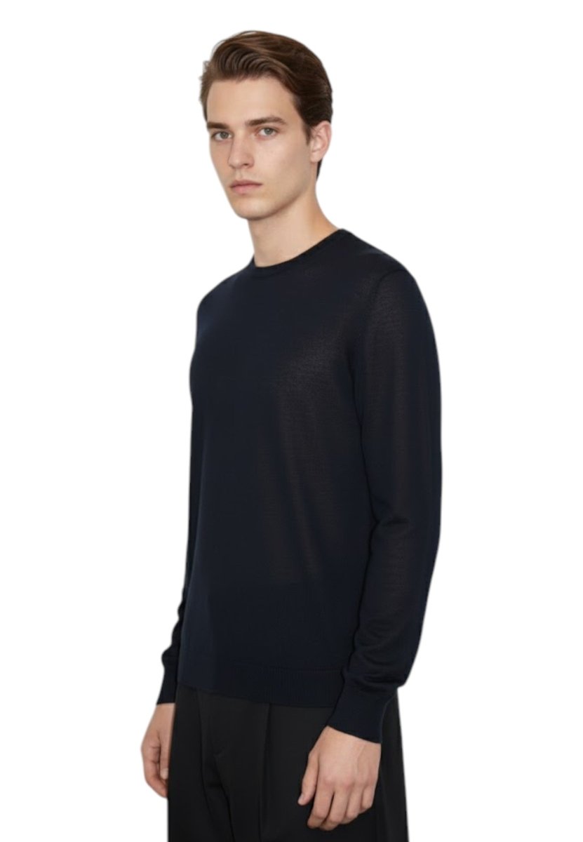 girocollo basico rasato calato - 261 nero - 10Decimi