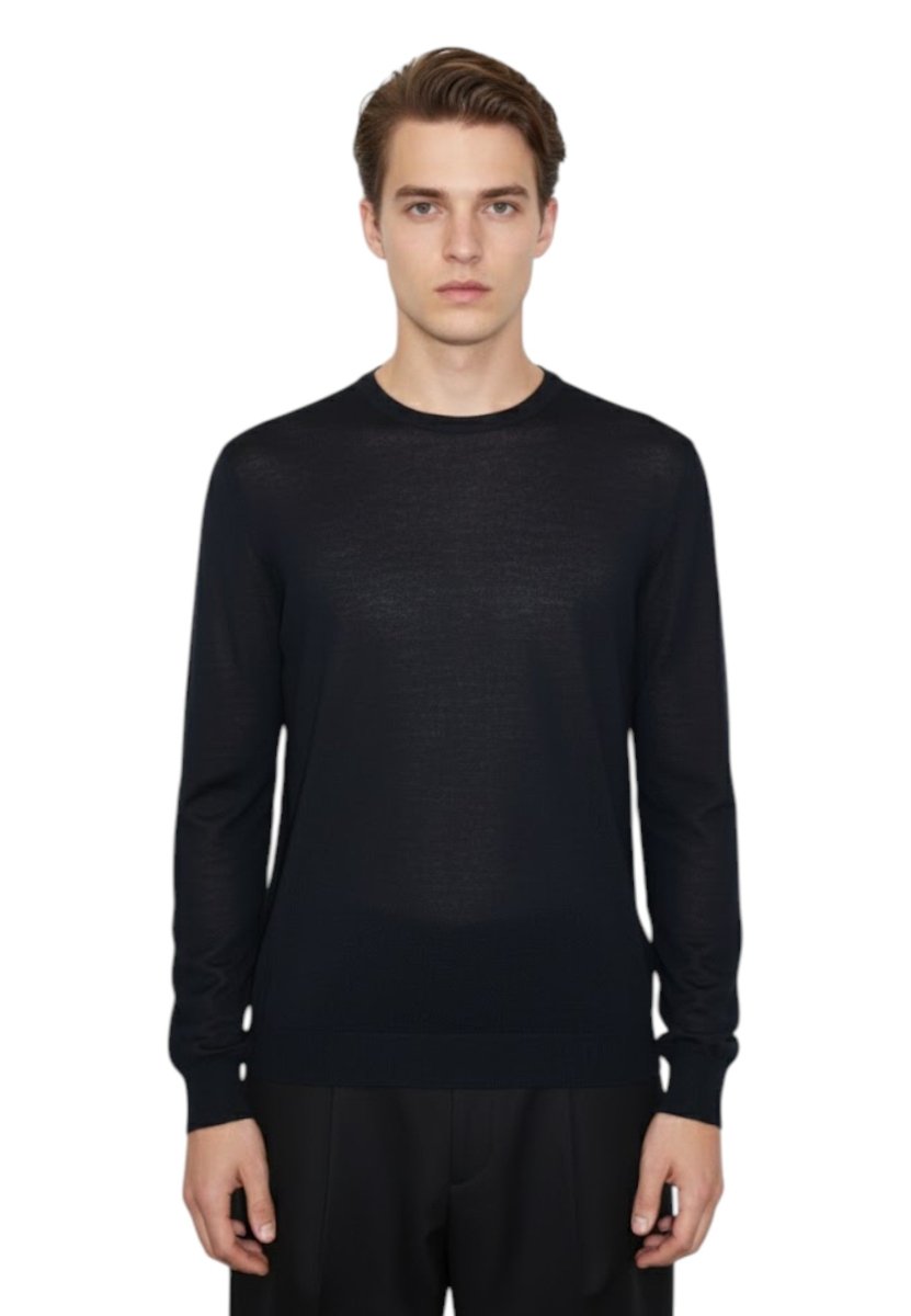 girocollo basico rasato calato - 261 nero - 10Decimi