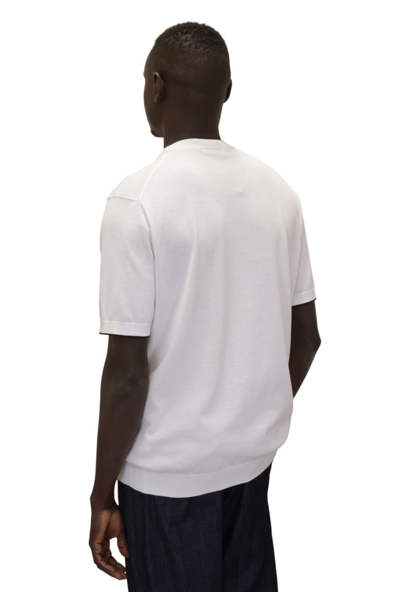 girocollo con profili contrasto - 1 bianco/blu - 10Decimi