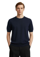 girocollo mezza manica rasato calato - 20 navy - 10Decimi