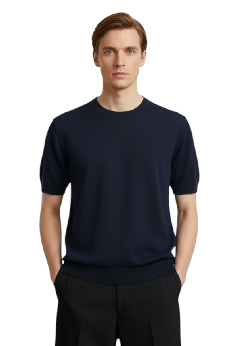 girocollo mezza manica rasato calato - 20 navy - 10Decimi