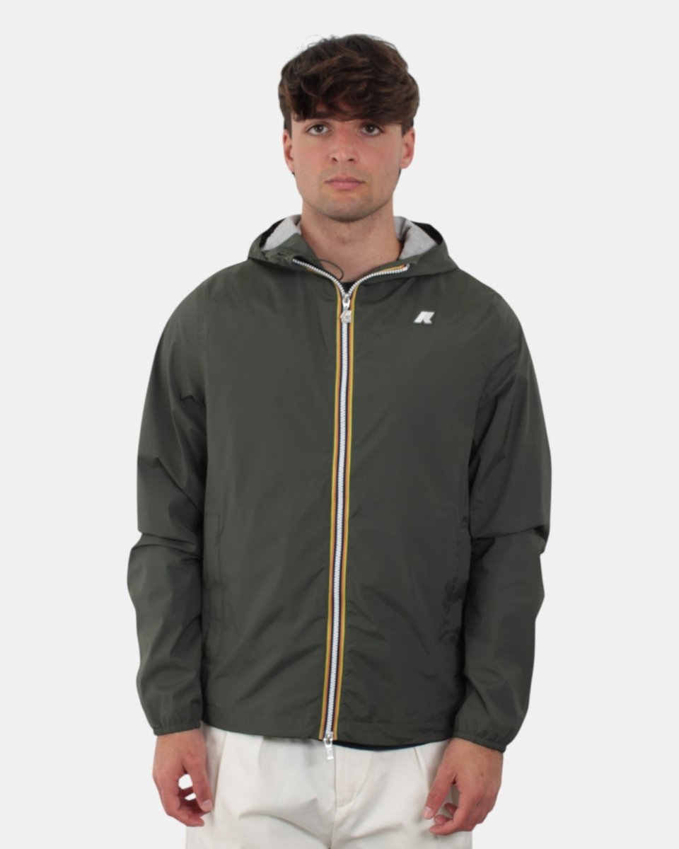 giubbotto k way mod. jack stretch nylon jersey - wmr green blackish - 10Decimi