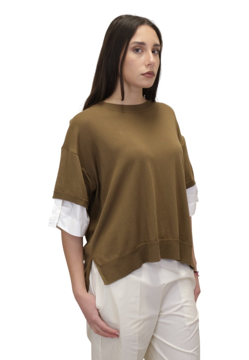 MAGLIA - 16891 TABACCO/OFF WHITE - 10Decimi