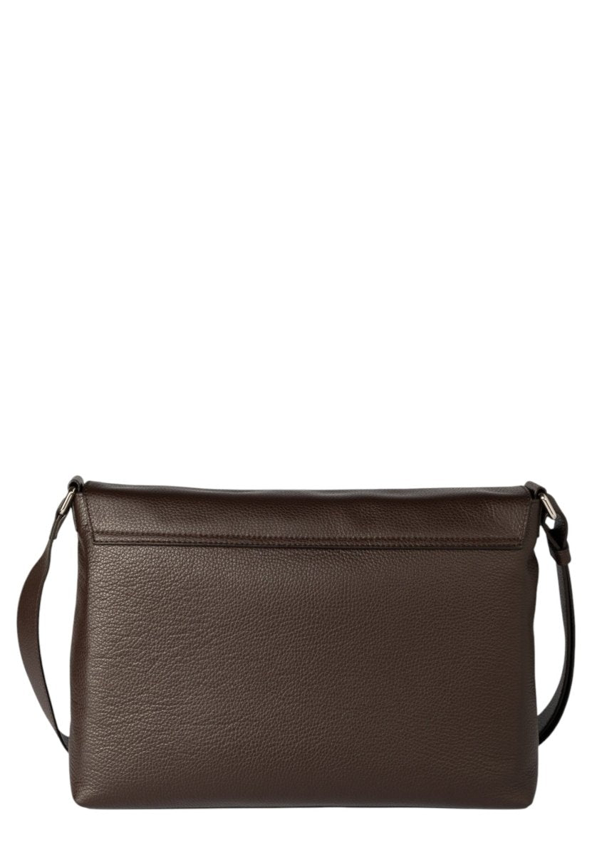 messenger micron in pelle martellata - ebano - 10Decimi