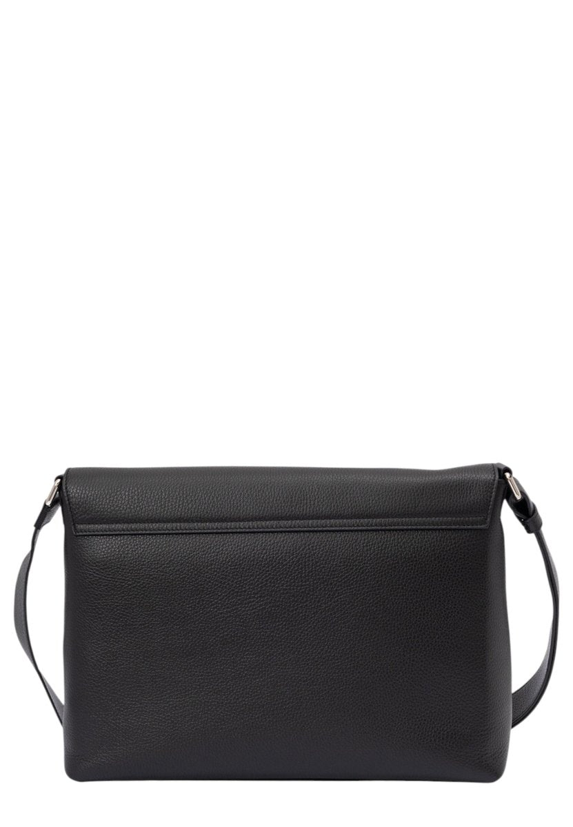 messenger micron in pelle martellata - nero - 10Decimi