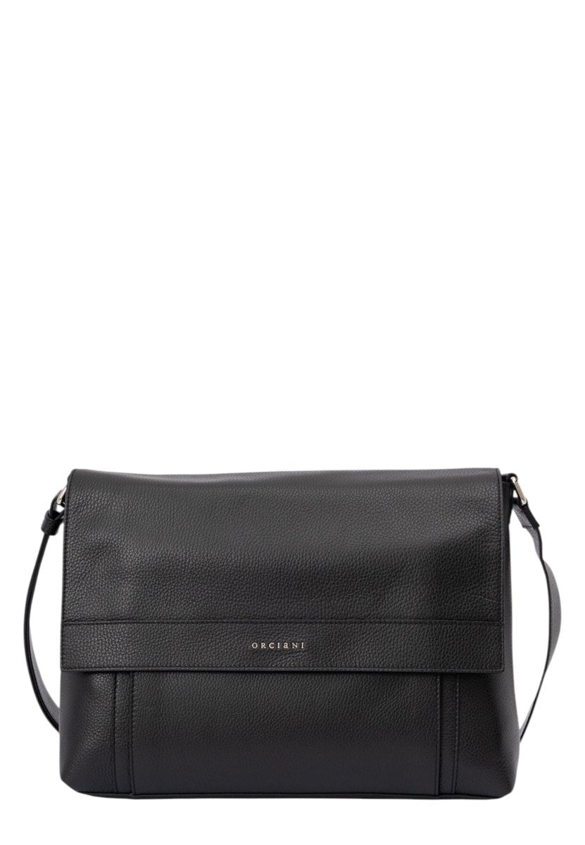 messenger micron in pelle martellata - nero - 10Decimi