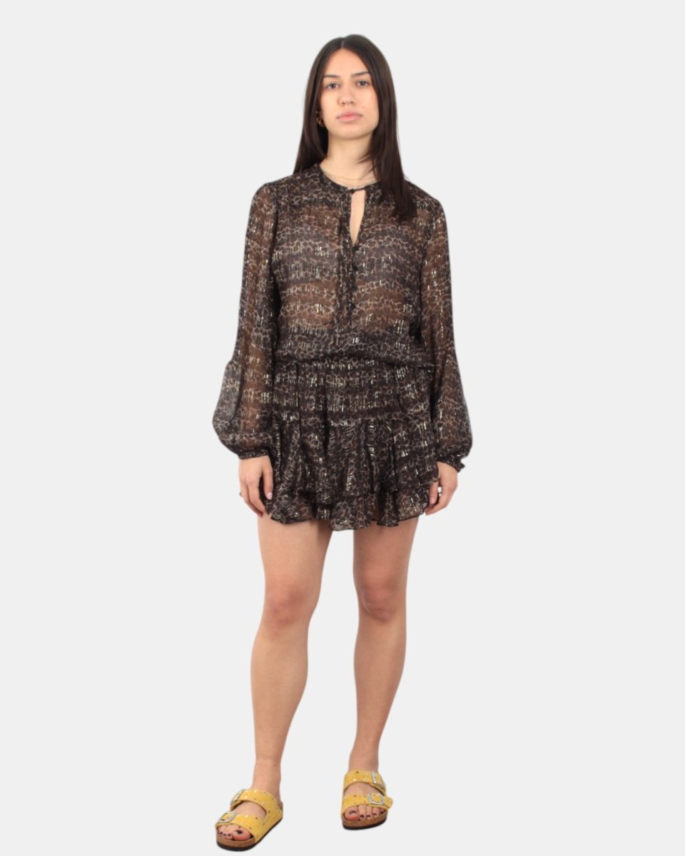 mini gonna donna - silk voile lurex geo leo - 10Decimi