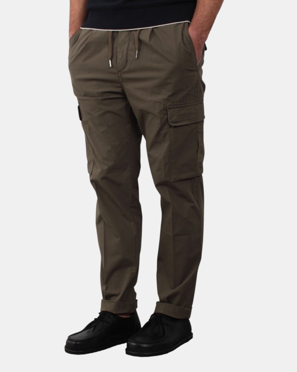 PANTALONE CARGO 40 WEFT CON COULISSE - W893 VERDE MILITARE - 10Decimi