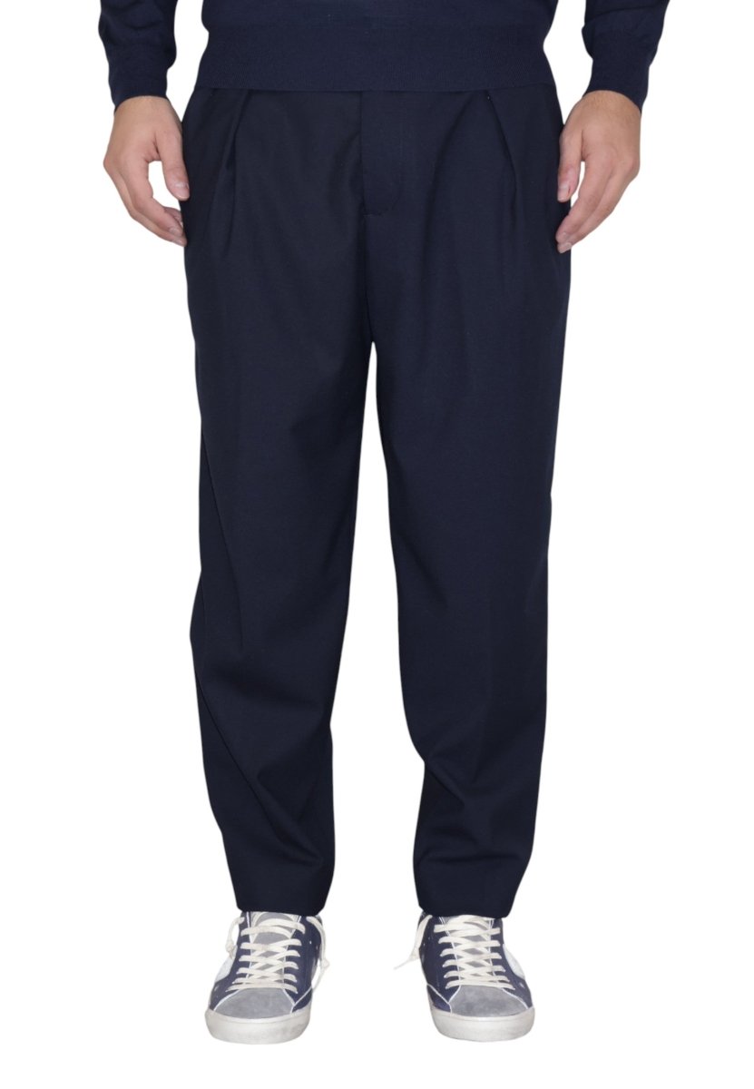 pantalone in flanella tecnica - 037 blu navy - 10Decimi