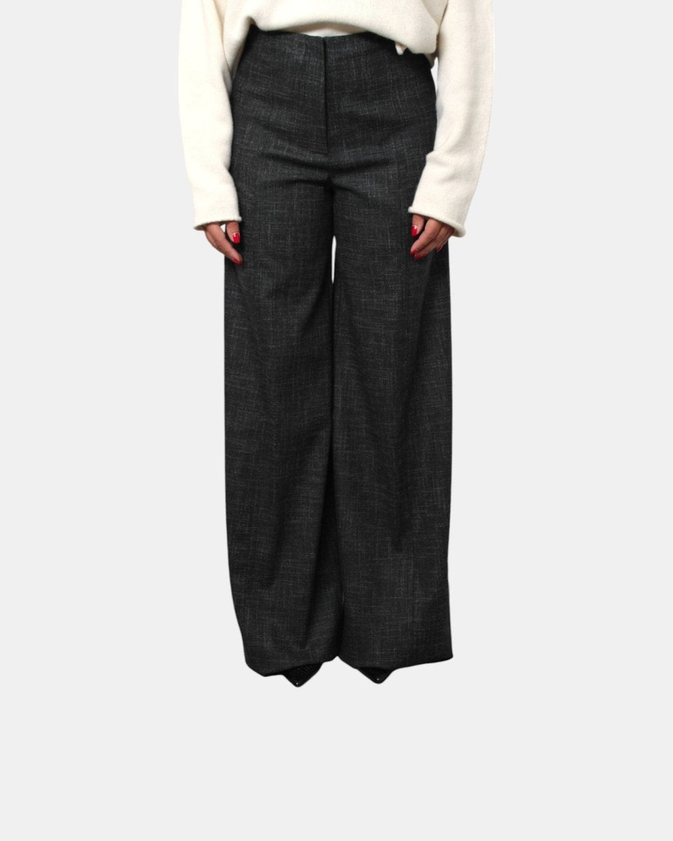 PANTALONE LIVIANA CONTI - NERO MELANGE - 10Decimi