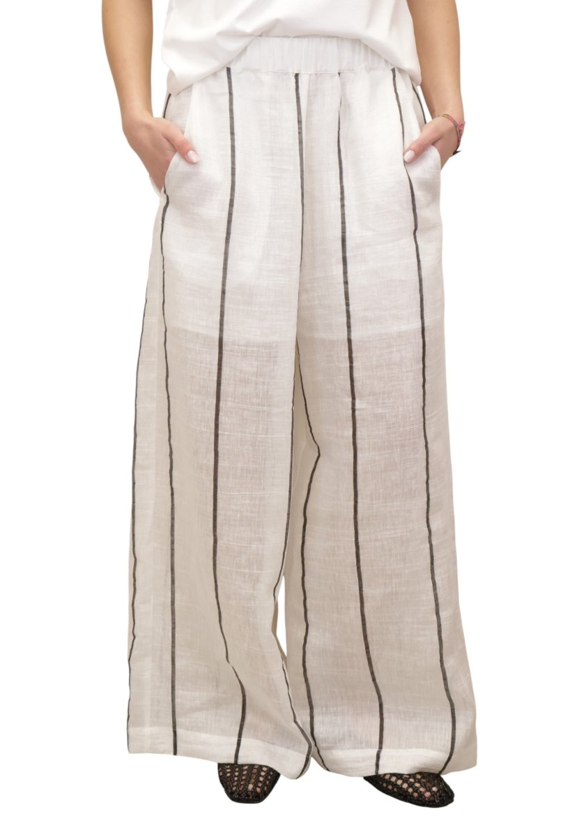 PANTALONE - R1810 SNOW WHITE/NERO - 10Decimi