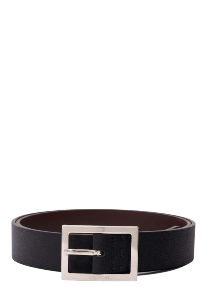 saffiano double in pelle 3 cm - nero/testa di moro - 10Decimi