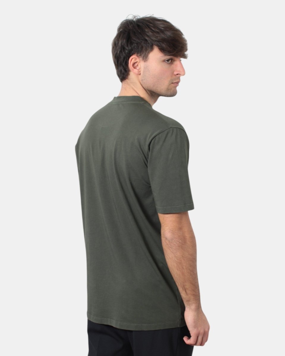 T - SHIRT BELLWOOD BASICA CON COLLO COSTINA - 034 VERDE MILITARE - 10Decimi
