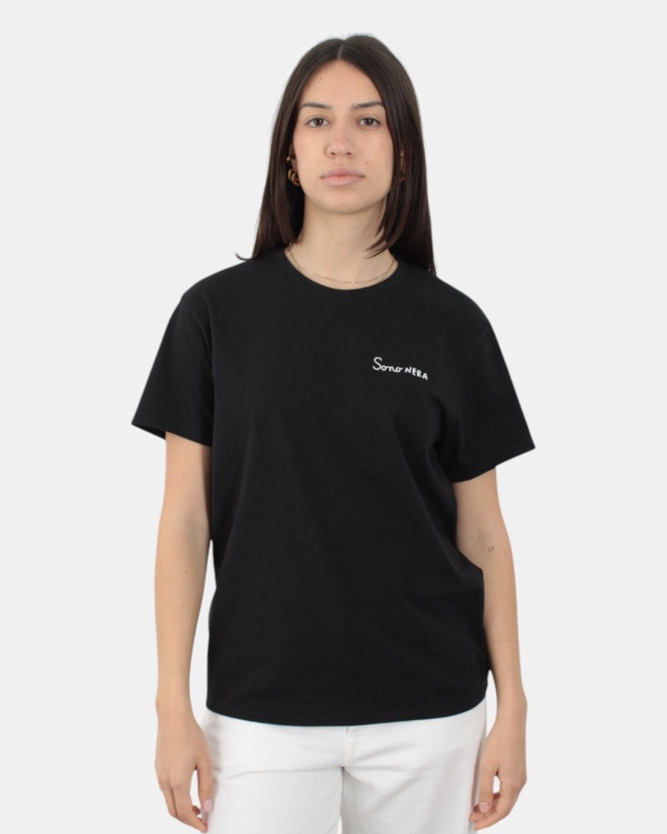 t-shirt girocollo in cotone - sono nera 00 emb - 10Decimi