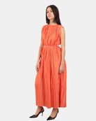 vestito roberto collina con plissé - b5738 corallo - 10Decimi