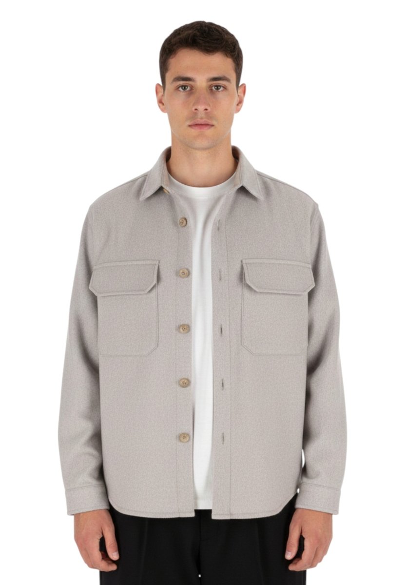 WHITE SAND - Overshirt Grigio Chiaro - 10Decimi