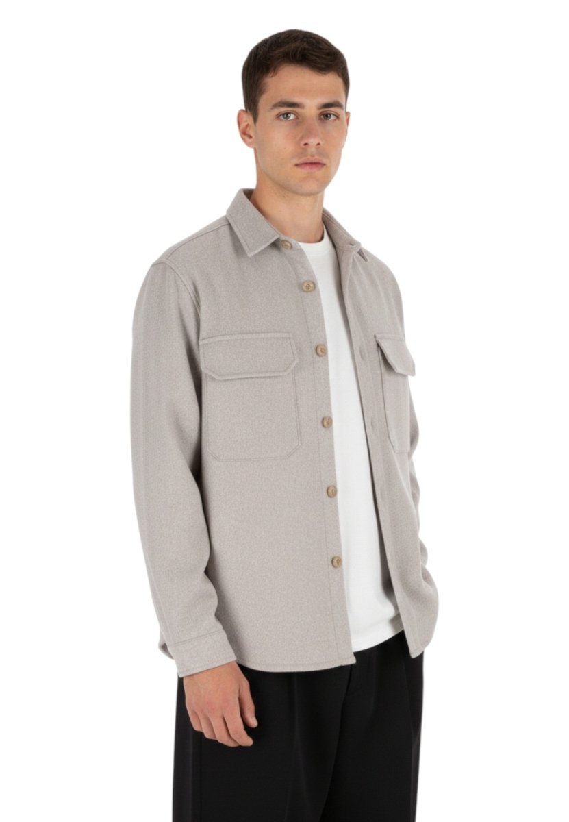 WHITE SAND - Overshirt Grigio Chiaro - 10Decimi