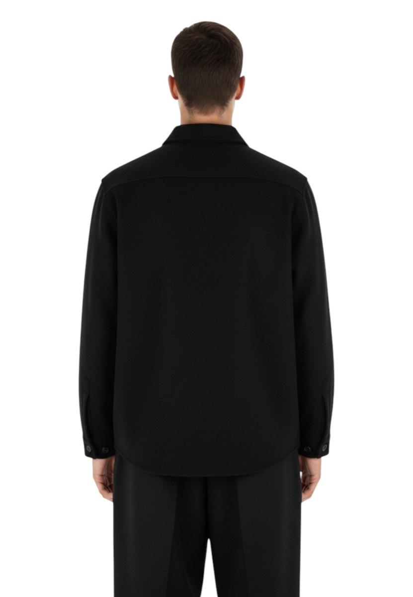 WHITE SAND - Overshirt Nero - 10Decimi